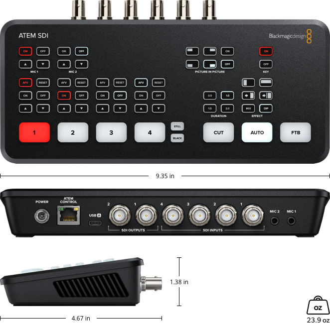 ATEM SDI Blackmagic Design Video Switcher, 4 x 3G-SDI Input