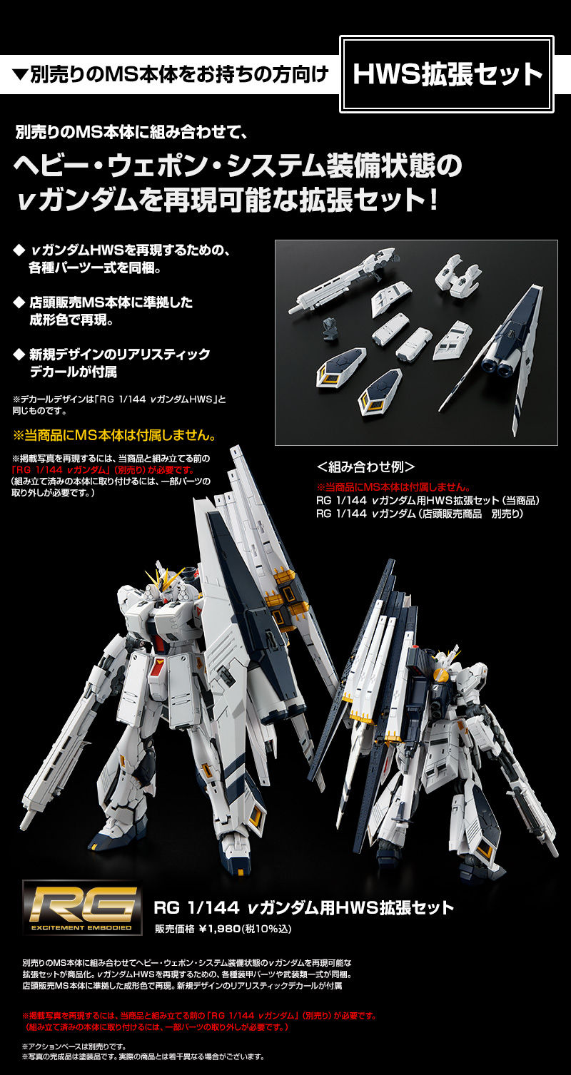 (RG) 1/144 HWS EXPANSION SET FOR NU GUNDAM (Premium Bandai)