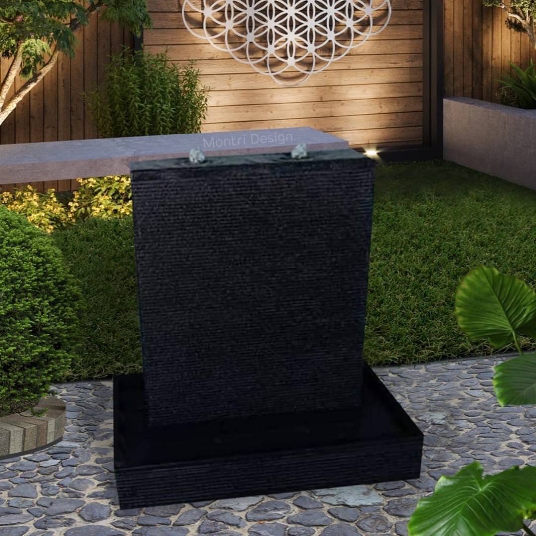 น้ำล้นจัดสวน น้ำพุแต่งสวน รูปทรงสี่เหลี่ยม ดีไซน์หรูหรา งานคุณภาพ