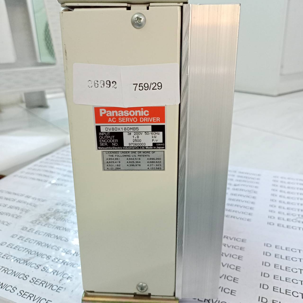 SERVO DRIVE " PANASONIC " MODEL : DV80X180MB5