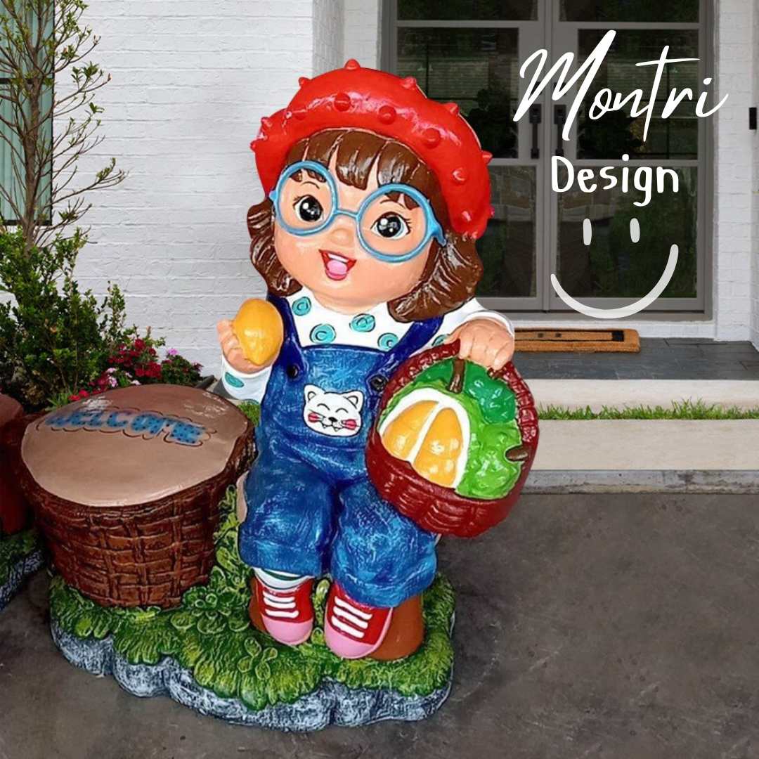 ตุ๊กตาจัดสวน จำนวน 1 คู่ ตุ๊กตาแต่งสวน ตุ๊กตาแต่งหน้าร้าน ตุ๊กตาปูนปั้น ตุ๊กตาปูนปั้นจัดสวน ตุ๊กตาปูนปั้นโคราช รุ่น NAZA33