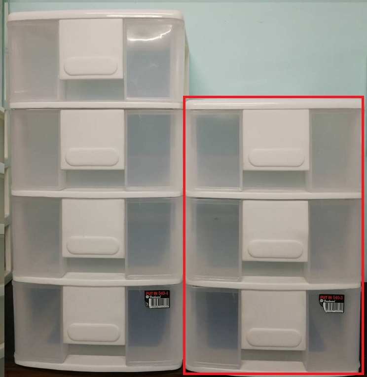 P03229 ลิ้นชักสูง 3 ชั้น A4 (25.5*34.5*38.5 cm) No.540-3 สีใส เกรดเอ ราคาส่งต่อ 4 ชุด (ชุดละ 325 บาท)