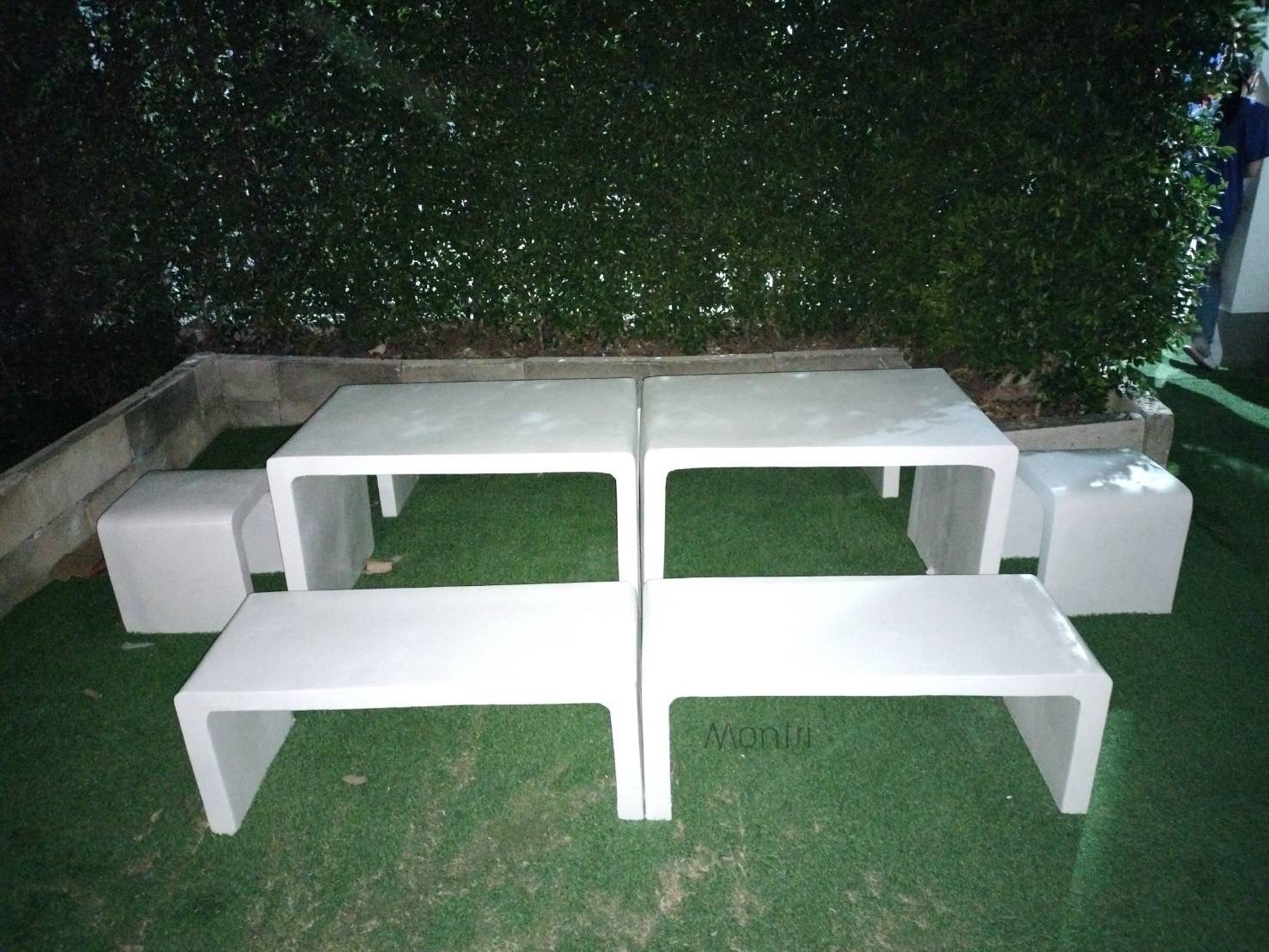 ชุดโต๊ะสนาม ปูนซีเมนต์สไตล์ลอฟท์ รุ่น Jumbo Loft สีขาวเงา โต๊ะลอฟท์ โต๊ะปูนเปลือย โต๊ะปุนลอฟท์ โปรค่าส่งพิเศษ (เป็นราคาสินค้ายังไม่รวมค่าส่ง)