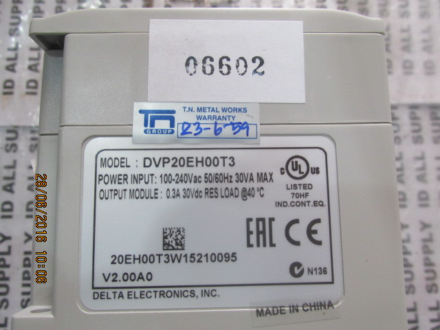 PLC " DELTA " MODEL : DVP20EH00T3