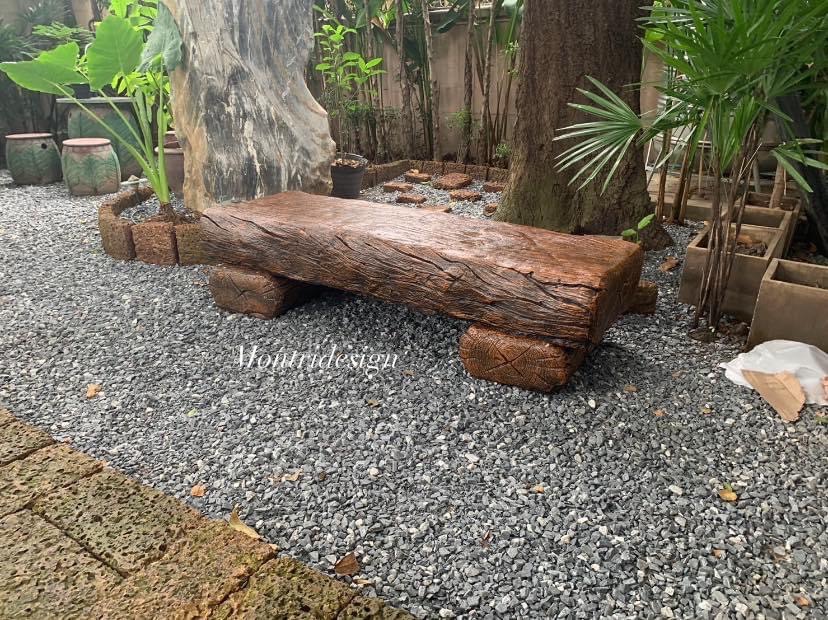 เก้าอี้โซฟาปูนลายไม้ เก้าอี้โซฟา เก้าอี้ขอนไม้ เก้าอี้แต่งสวน ม้านั่งสนาม ม้านั่งสนามปูนลายไม้