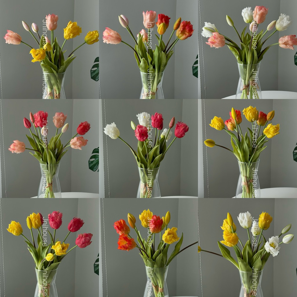 [พร้อมส่ง] Jnihouse : ทิวลิปขอบหยัก ทิวลิปปลอม Tulip (ไม่รวมแจกัน)