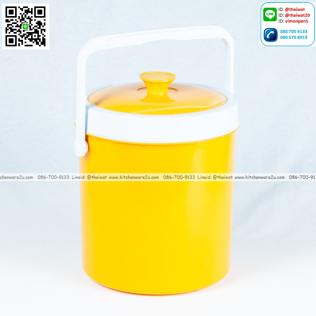 P05791 กระติก 9 ลิตร สีเหลือง (26.3*27.5*33.5 ซม.) เกรดเอ No.150 (ราคาส่งต่อ 1 โหล: 12 ใบ )