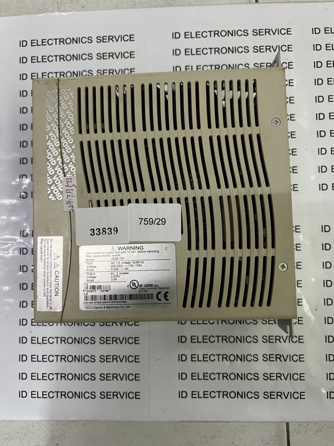 SERVO DRIVE " TECO " MODEL : JSDA-15A