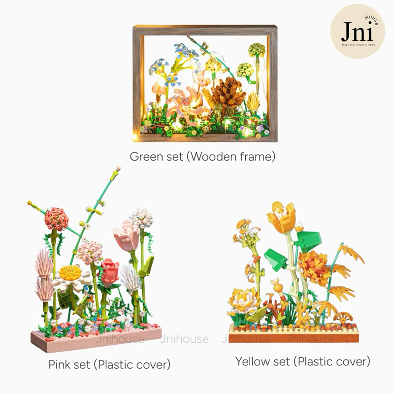 [พร้อมส่ง] Jnihouse : เซตตัวต่อดอกไม้ ไฟประดับ (My garden collection)