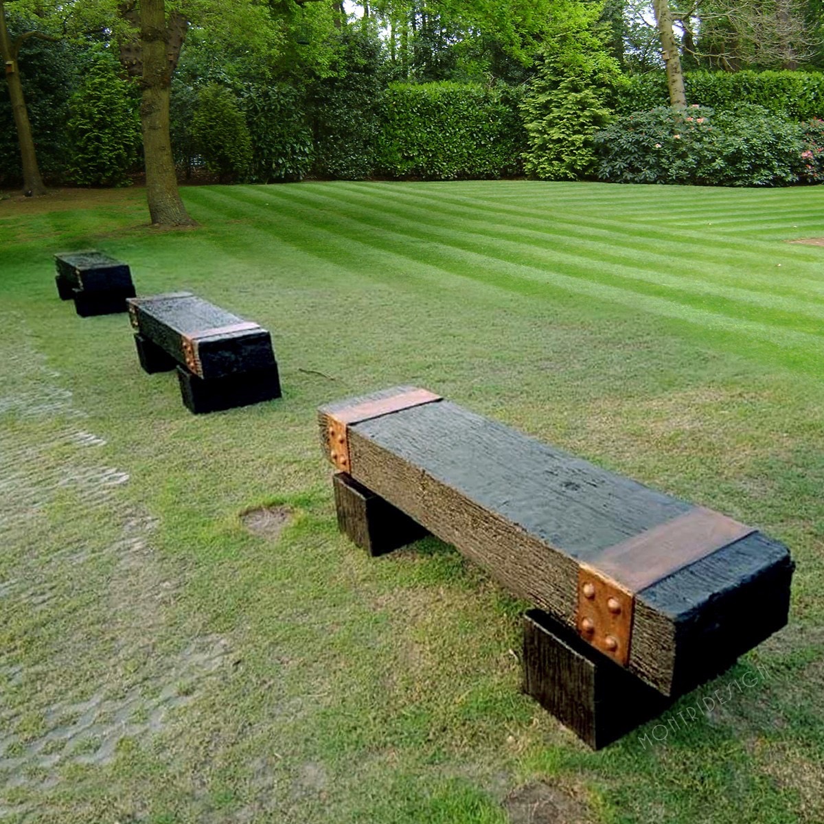 เก้าอี้สนาม ม้านั่งสนามในสวน เก้าอี้แต่งสวน รุ่น เนเจอร์06 ยาว 180 cm.