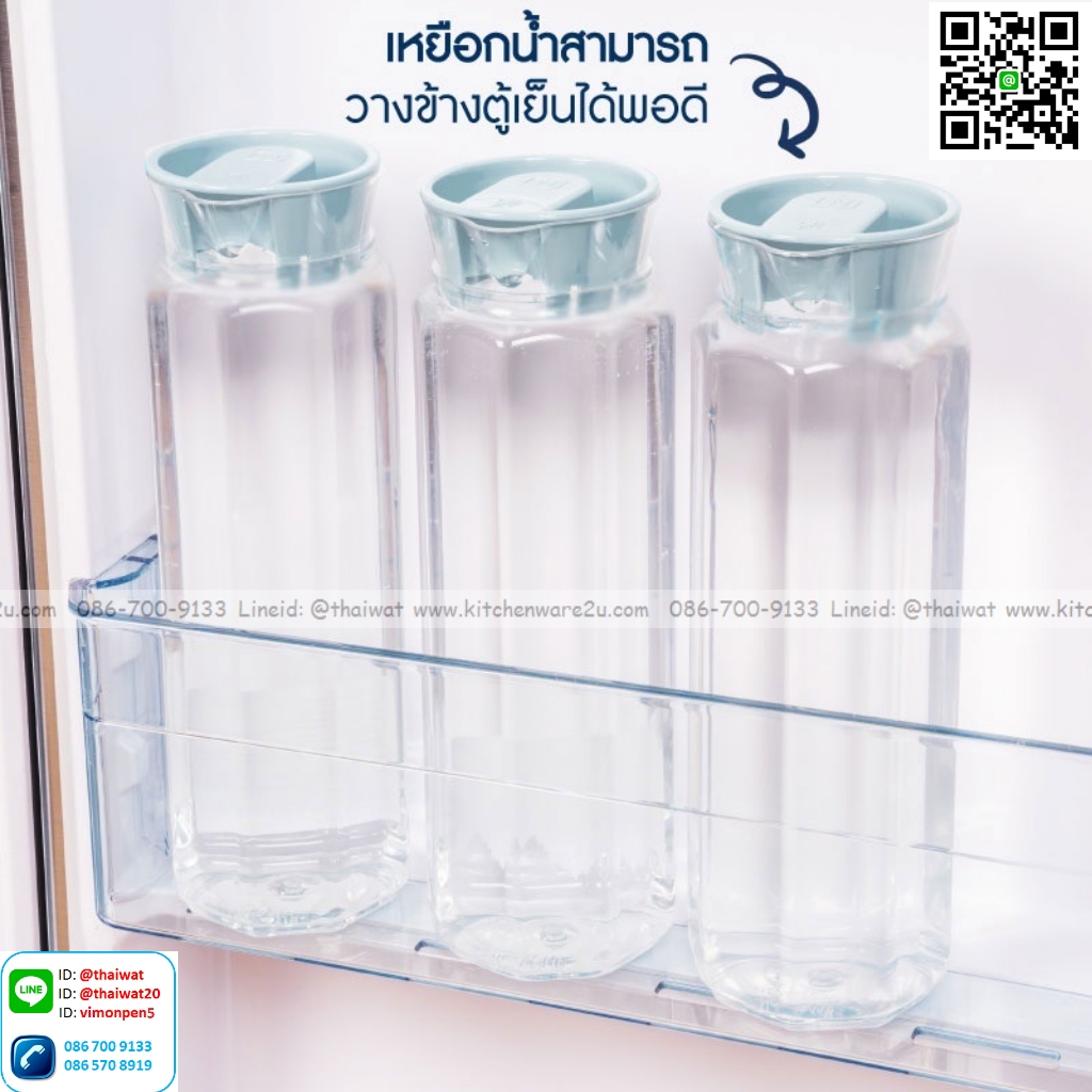 P01235 กระบอกน้ำใสเหลี่ยม จุ 1.2 ลิตร (กว้าง 7.5* ยาว 7.5* สูง 26 cm) เกรดเอ หนา สีสวย No.8116 ราคาส่งต่อ 12 ใบ: เฉลี่ย 55 บต่อใบ ขายส่งพลาสติกเกรดห้าง