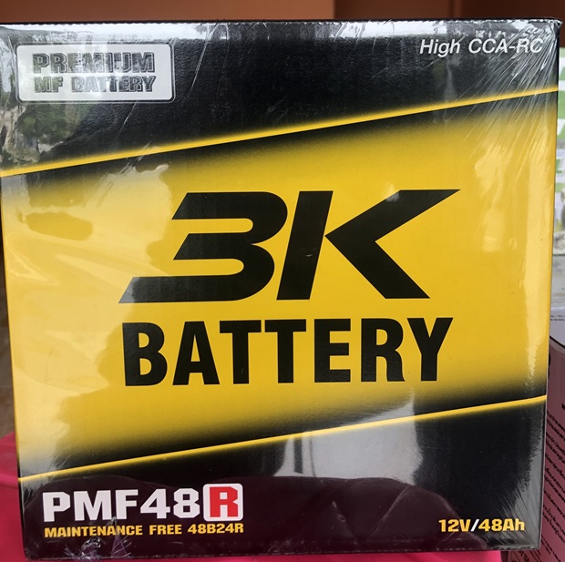 แบตเตอรี่รถยนต์ 3K PMF48 ขั้วR 48B24R MF 48แอมป์