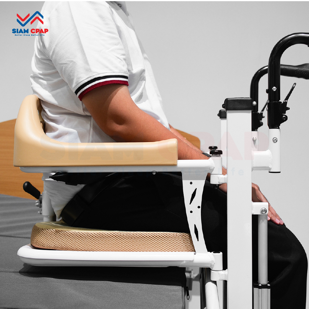รถเข็นเคลื่อนย้ายคนไข้ (Hydraulic Transfer Chair) รุ่น YK-TC0006 ปรับระดับแบบแมนนวล รับประกัน 2 ปี