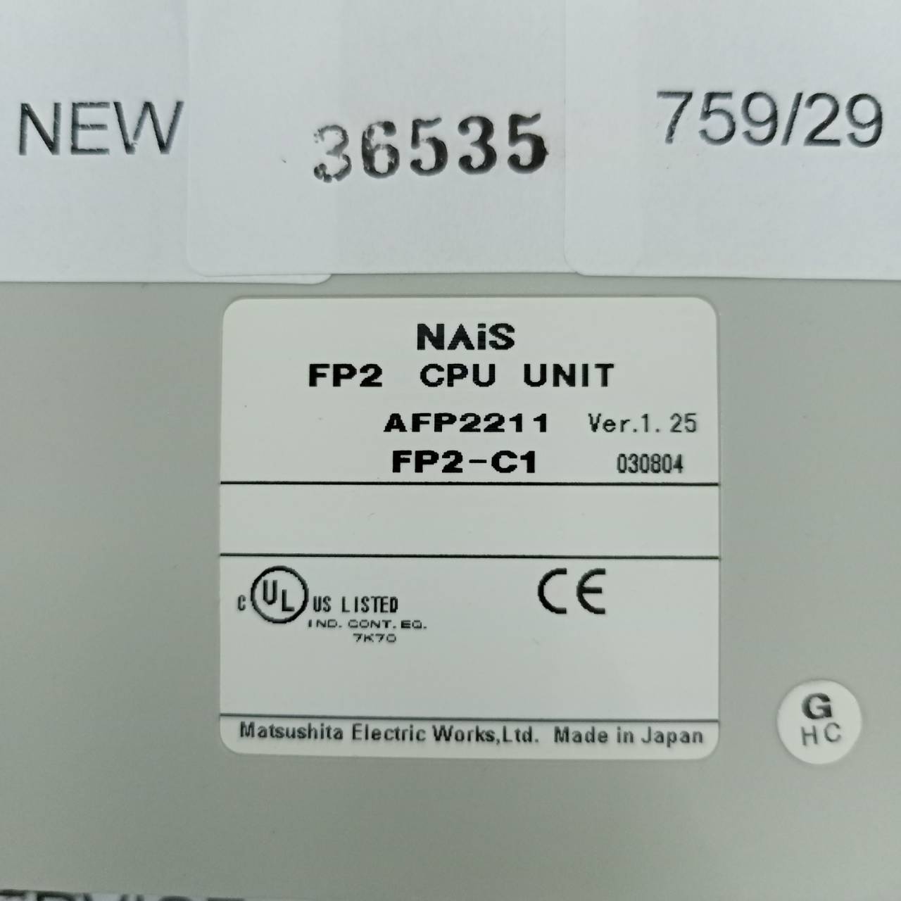 PLC " PANASONIC " MODEL : FP2-C1