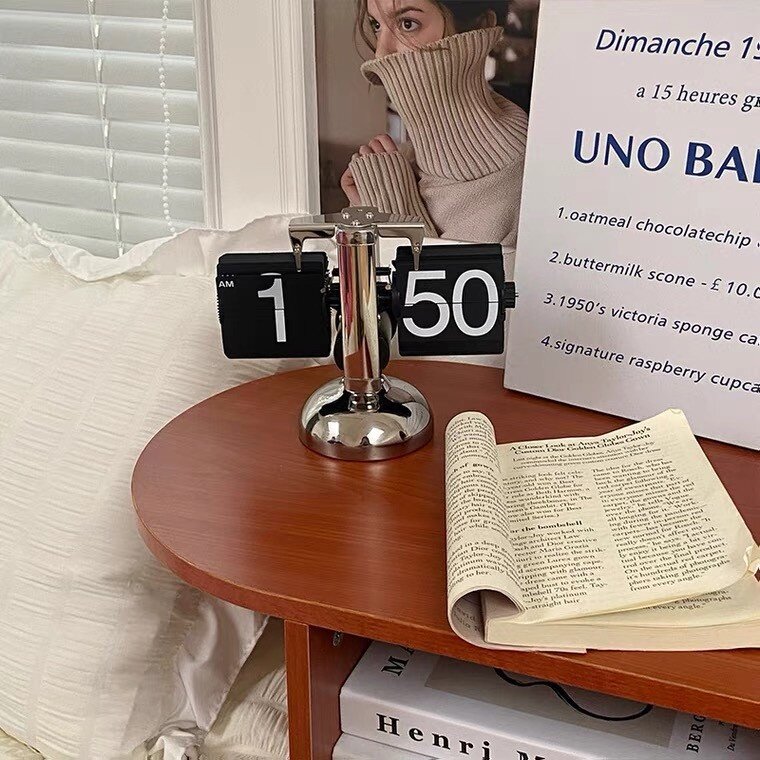 [พร้อมส่ง] Jnihouse : นาฬิกาย้อนยุค Retro Flip Clock ขนาดสูง 16 cm