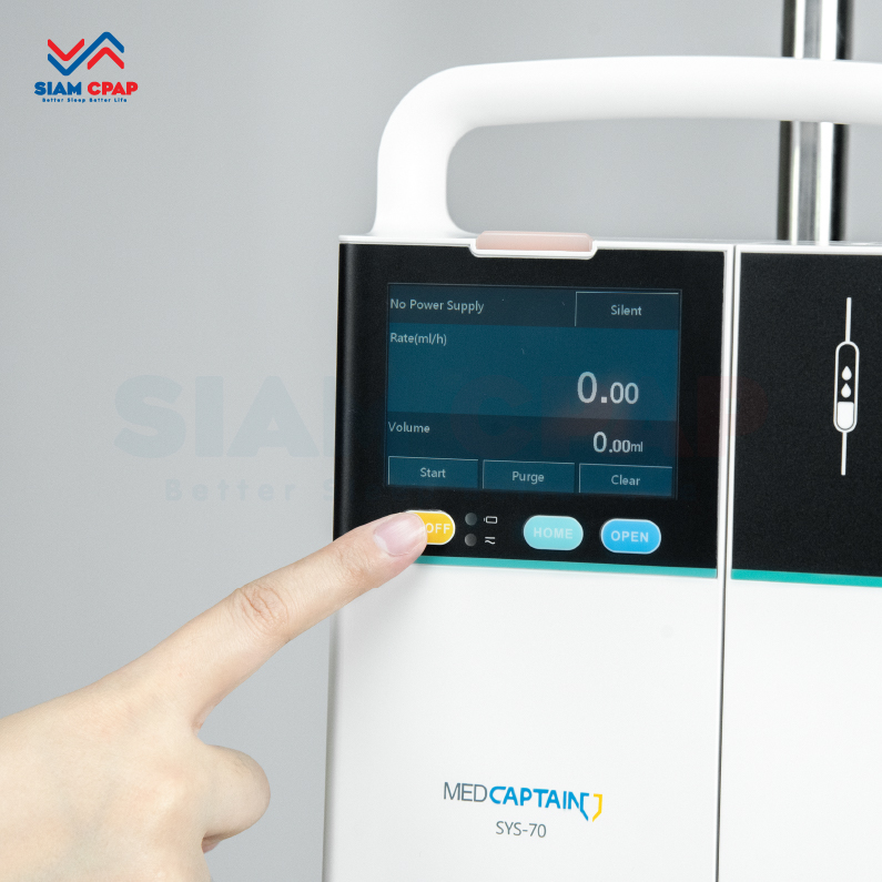 เครื่องควบคุมการให้สารละลายทางหลอดเลือดดำ Infusion pump Medcaptain รุ่น SYS-70 รับประกันศูนย์ไทย 1 ปี