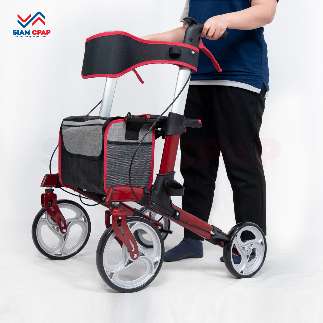รุ่นใหม่ Rollator จากแบรนด์ Better รุ่น BT803L วอล์คเกอร์ 4 ล้อ อุปกรณ์ช่วยพยุงเดินและฝึกเดิน พร้อมที่นั่งในตัว รับประกันสินค้า 1 ปี