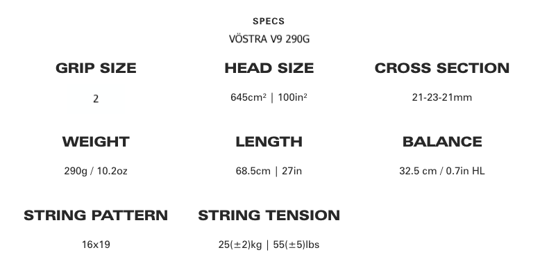 VÖSTRA V9 290g ไม้เทนนิส VOLKL