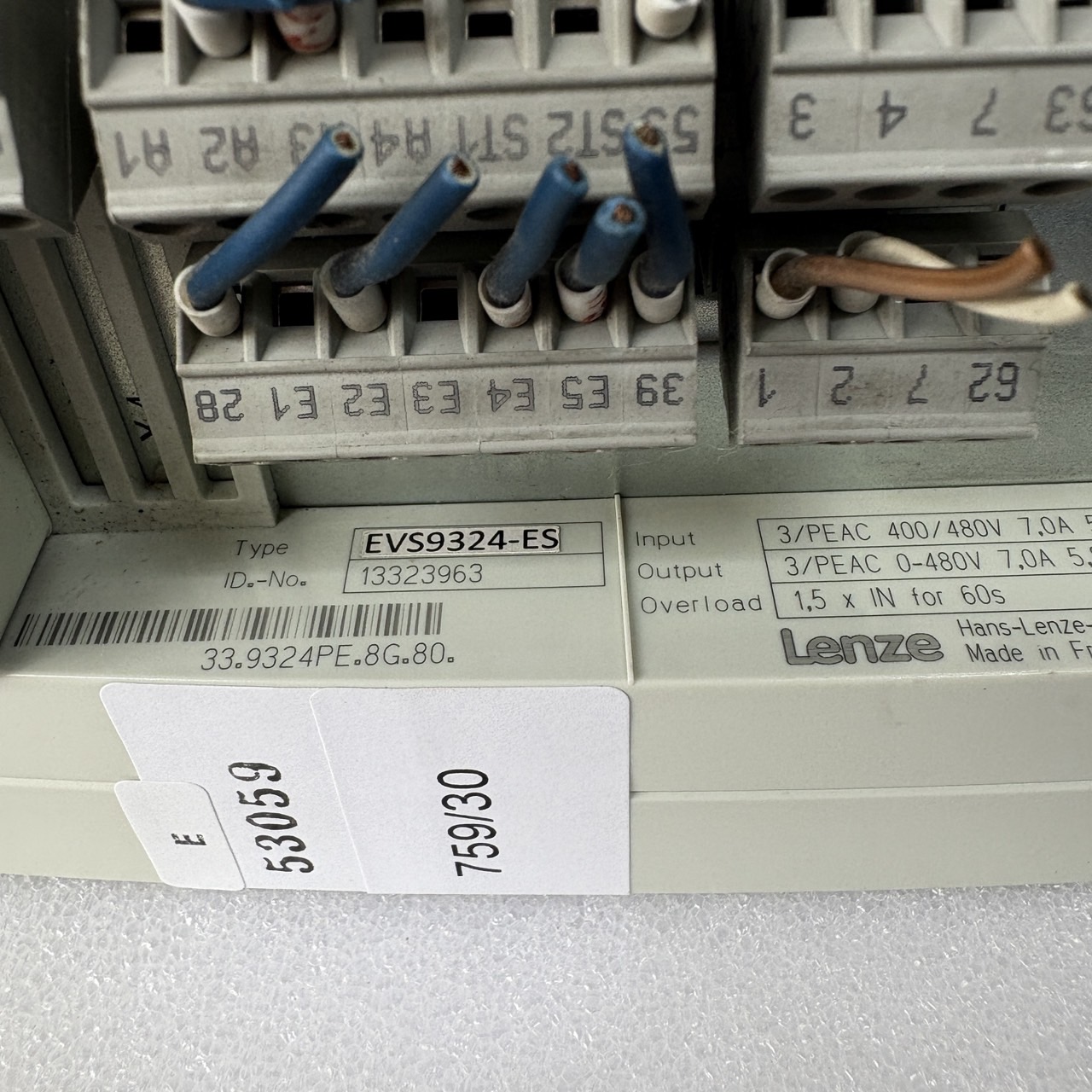SERVO DRIVE " LENZE " MODEL : EVS9324-ES