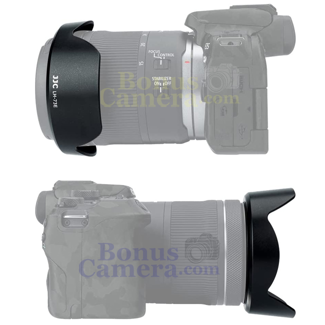 EW-73E ฮู้ดบังแสงเข้าหน้าเลนส์แคนนอน RF 15-30mm F4.5-6.3 IS STM ใส่กลับด้านได้