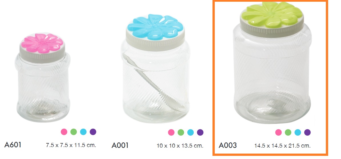 P06346 ขวดโหลกลม (14.5*14.5*21.5 cm) No.A003 (ราคาส่งต่อ 12 โหล:144 ใบ :220 บ/โหล)
