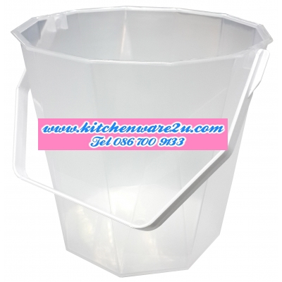 P09408 ถังน้ำแข็ง 6 เหลี่ยม สีขาว 0.5 แกลอน (16*16*15 cm) เกรดเอ No.150 ราคาต่อ 1 โหล : 12 ใบ:120 บ/โหล