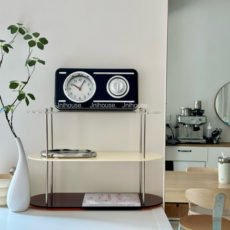 [พร้อมส่ง] Jnihouse : Vintage Twin Dial Clock –นาฬิกาดีไซน์สองหน้าปัดแบบย้อนยุค