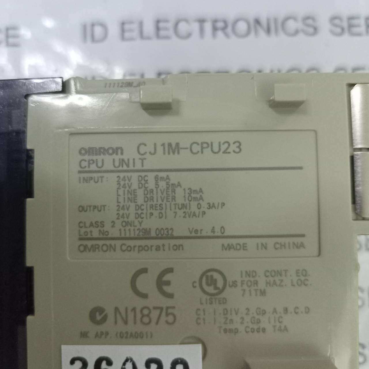 PLC " OMRON " MODEL : CJ1M-CPU23