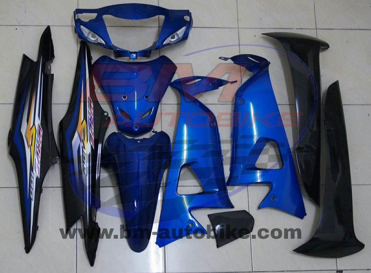 ชุดสี WAVE100S 2005 U BOX ทั้งคัน 10ชิ้น สีน้ำเงิน325ดำ 4 กก.