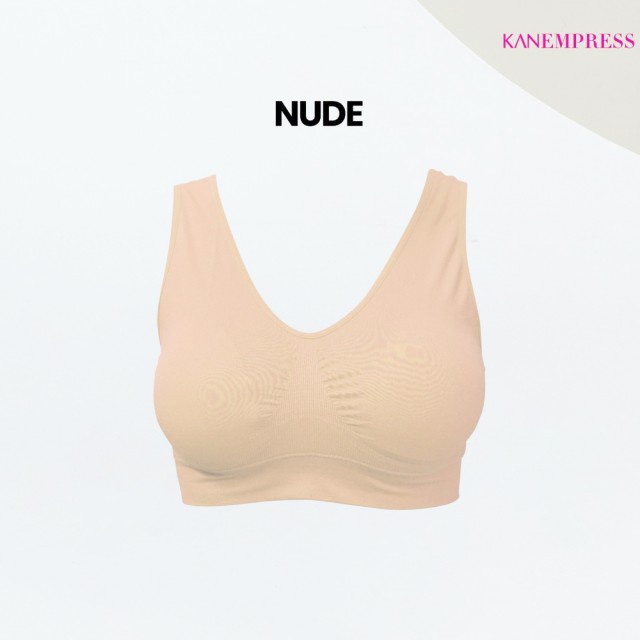 [3แถม3] ชุดชั้นในสปอร์ตบรา KANEMPRESS ลดล้างสต๊อกจากในห้างฯ ตัวละ800บ. ฟรีไซส์ ( ชมพู2, ดำ2, เนื้อ2)