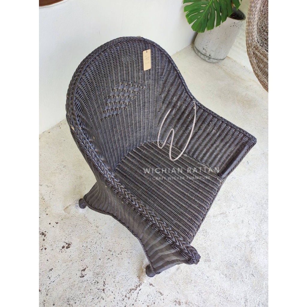 เก้าอี้หวายแท้ทำสีโอ๊คดำราคา sale ตัวโชว์สินค้าตามสภาพรูปถ่ายจากสินค้าจริง