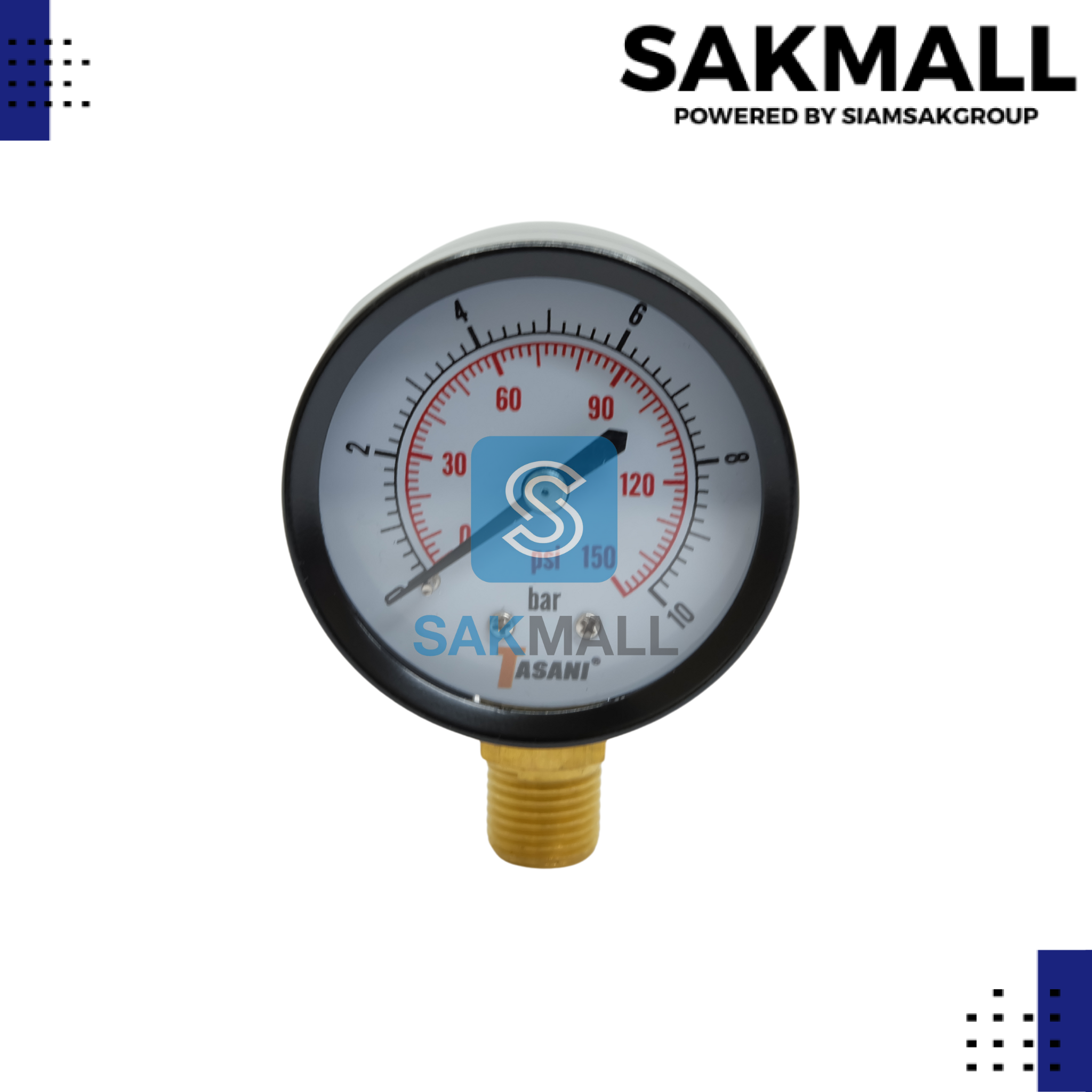 Pressuse Gauge ออกล่าง Y-50 (10 Bar -150 Psi) TASANI