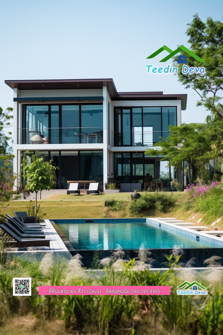 แบบบ้านโมเดิร์น บ้านพักตากอากาศ ออกแบบ เน้นมองเห็น "วิวภูเขา"