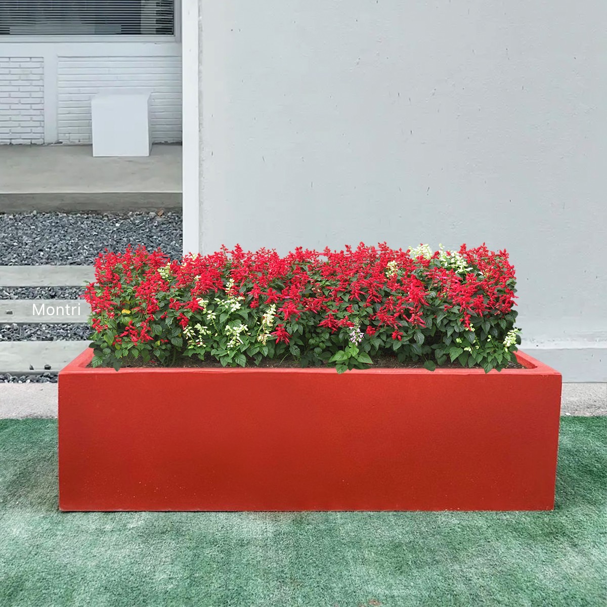 กระถางทรงรางยาว set 10 ใบ ลงสีคุณภาพพร้อมเคลือบเงาสามารถวางได้ทั้งกลางแจ้งและในร่ม ขนาด 30*100* cm. วัสดุเป็นปูน