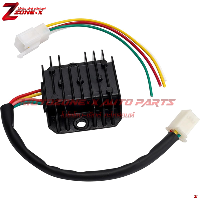 ตัวเรียงกระแส4สาย Rectifier Fit 12V Battery and Bulb, Light. 4 Wires 50-150CC GY6 MOTOZONE-X(โมโตโซน-เอ็กซ์) Part/อะไหล่/อุปกรณ์เสริม