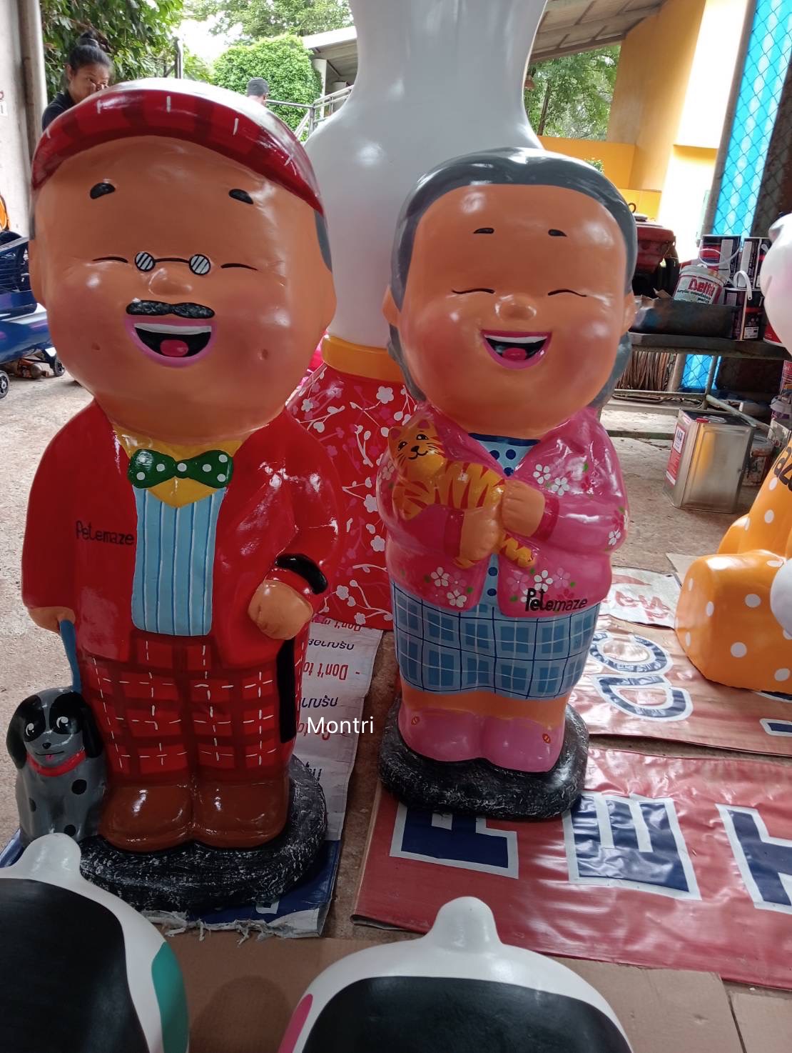 รูปปั้นตายายแต่งร้าน รูปปั้นแต่งสวน ความสูง 120 cm. จำนวน 1 คู่ รูปปั้นตายาย ตุ๊กตาแต่งสวน ตุ๊กตาตกแต่งสวน