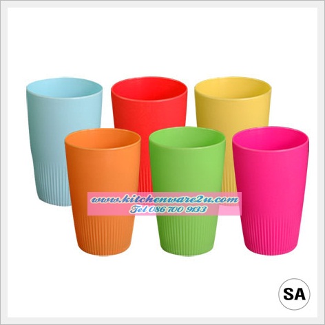 P06122 ถ้วยน้ำไนล่อน (7 x 7 x 9.7 cm) เกรดเอ สีสวย No.243 (ราคาส่งต่อ 1มัด:12โหล :144 ใบ:เฉลี่ย 55 บ/โหล)