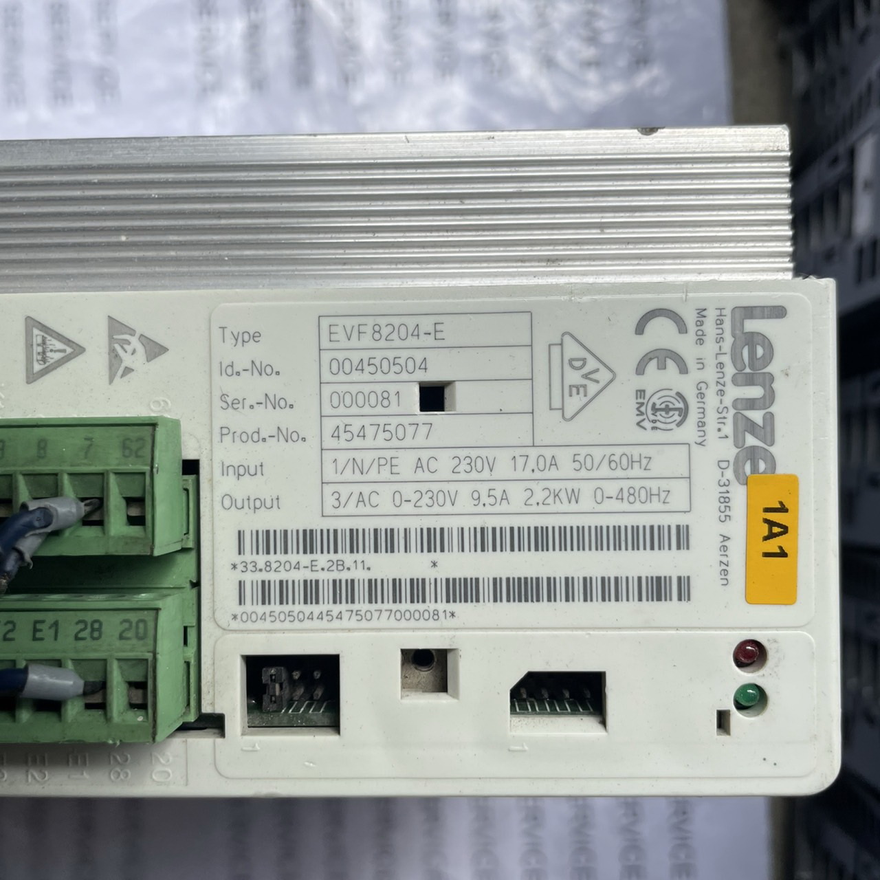 SERVO DRIVE " LENZE " MODEL : EVF8204-E