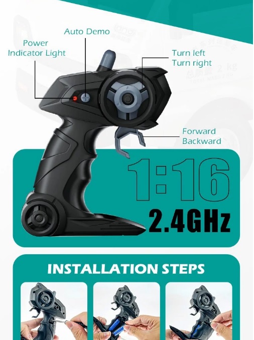 RC จำลอง Drift รถกระบะปีนเขารถบรรทุก LED Light Cargo การควบคุมระยะไกล ของขวัญวันเกิดสำหรับเด็ก