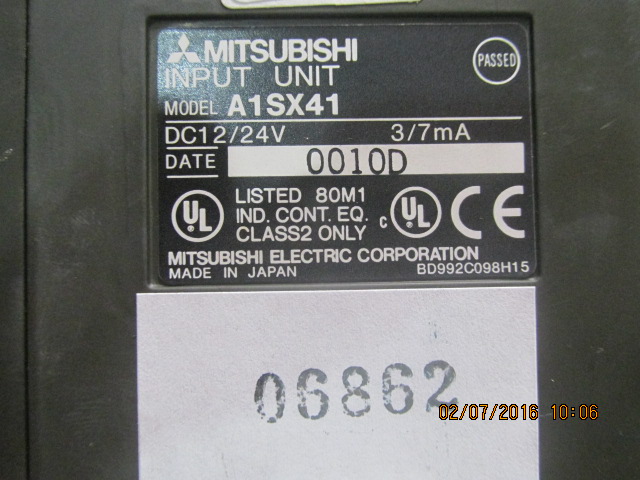 PLC " MITSUBISHI " MODEL : A1SX41