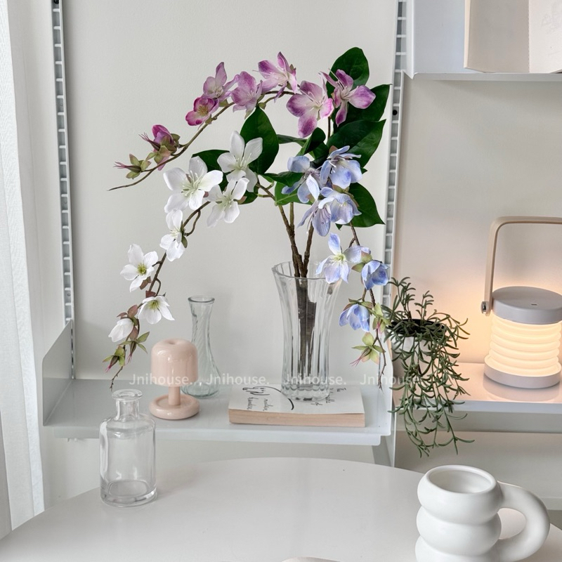 [พร้อมส่ง] แจกันแก้วใส แจกันหนาทรงสูง (Glass Vass)