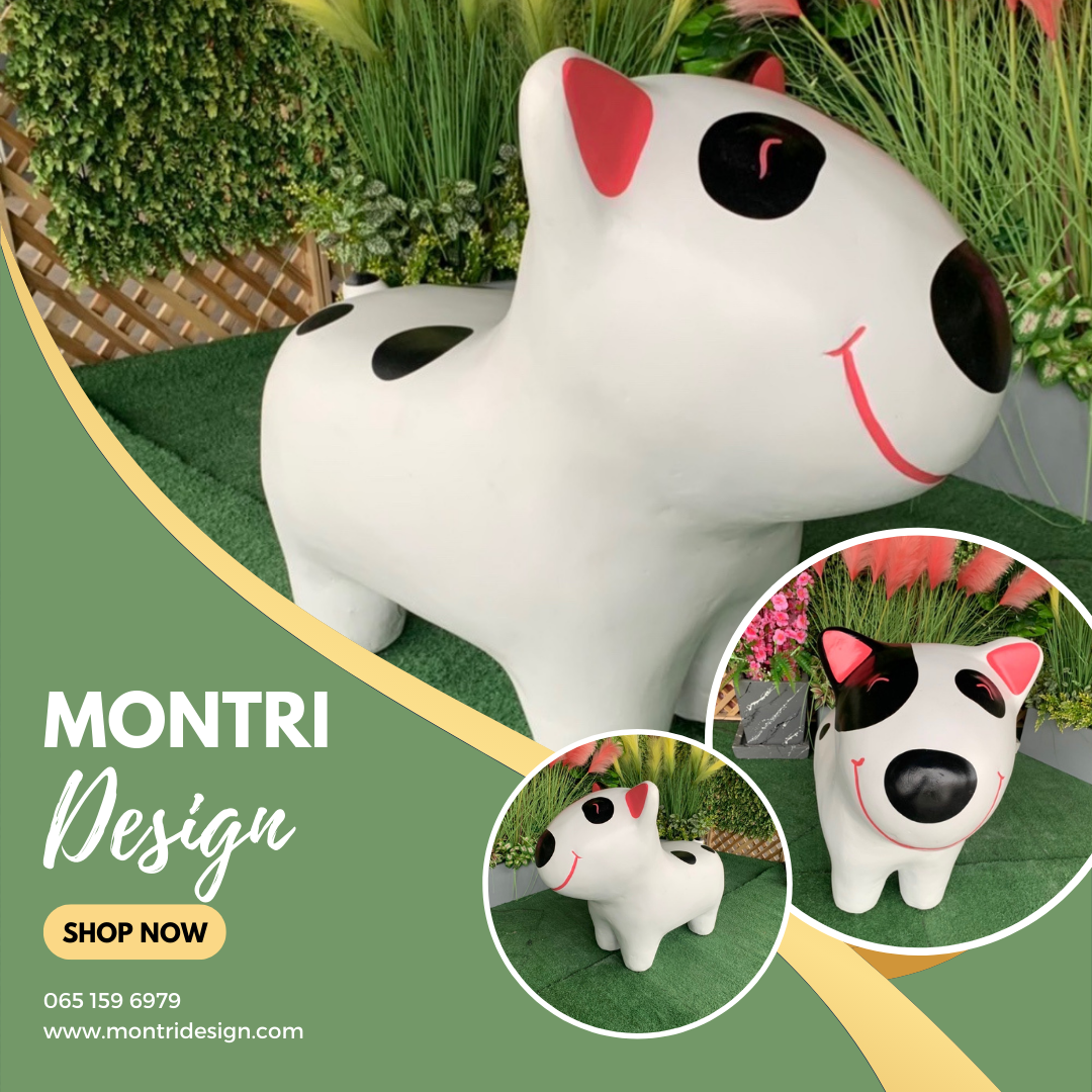 เก้าอี้ปูนรูปน้องหมา สุดน่ารัก เก้าอี้รูปสุนัข เก้าอี้ปูนปั้นรูปสุนัข ม้านั่งสนามในสวน
