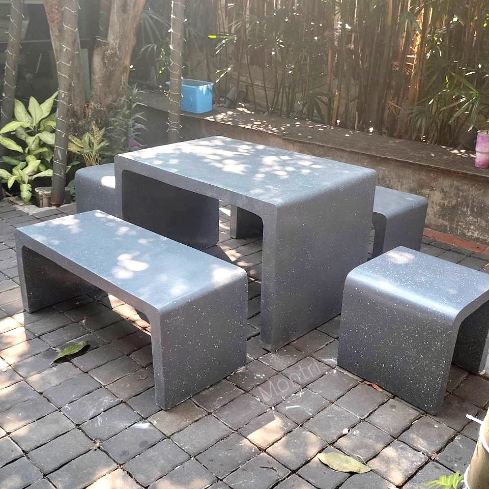 โต๊ะสนาม โต๊ะสนามกลางแจ้ง ชุดโต๊ะสนาม ชุดโต๊ะสนาม ชุดโต๊ะปูนซีเมนตร์ รุ่น Loft ลายหินอ่อน