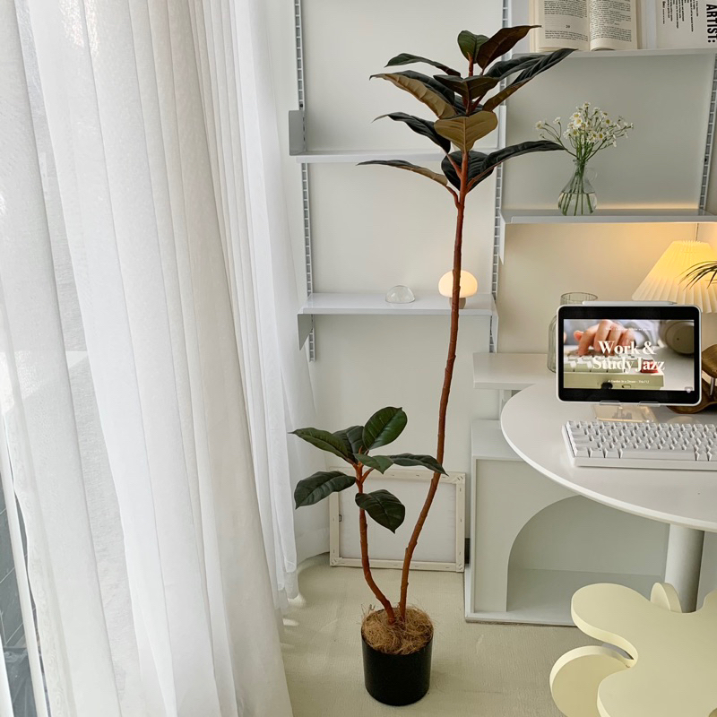 [พร้อมส่ง] Jnihouse : ต้นยางอินเดียประดิษฐ์ (Rubber Plant)(Tree)