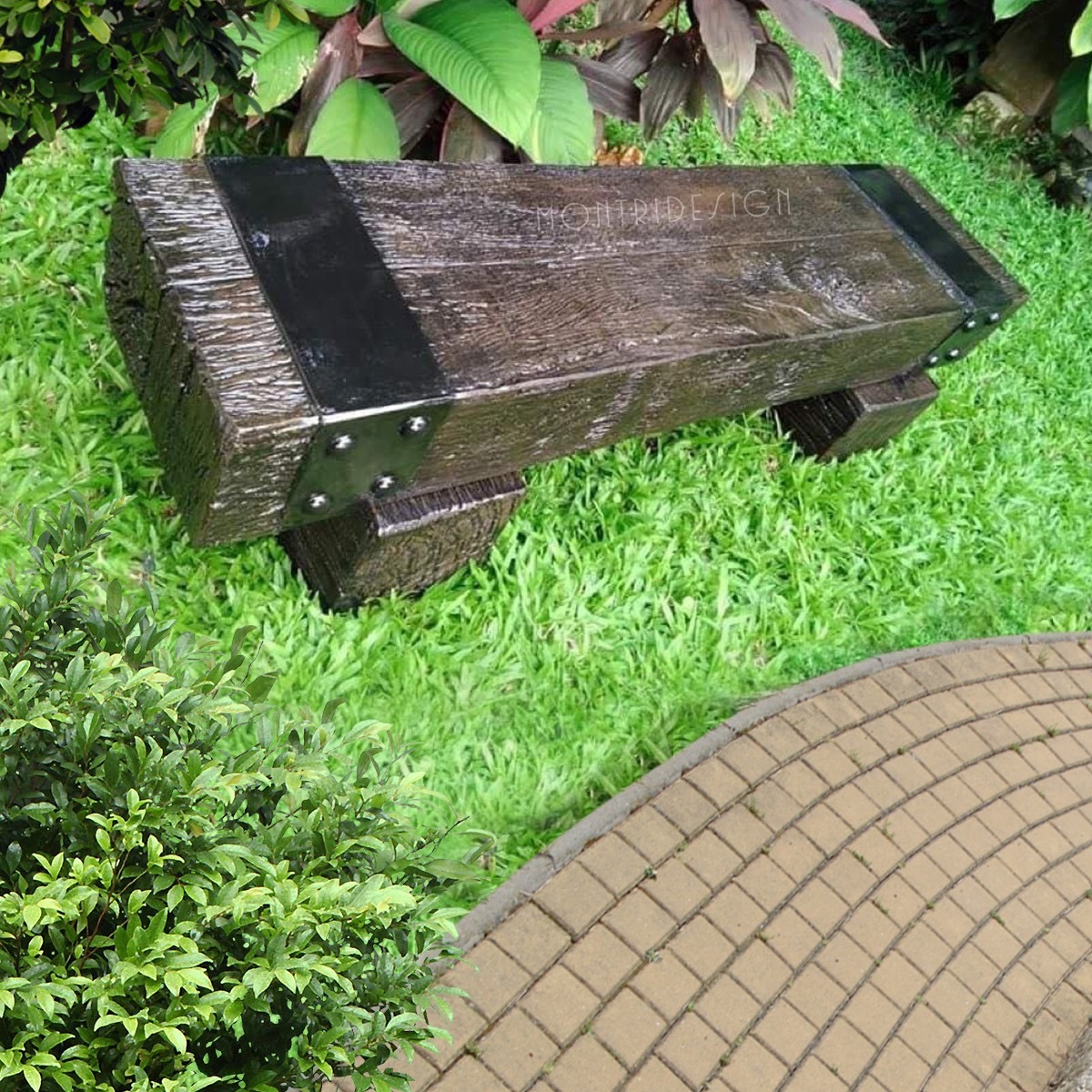 เก้าอี้สนาม ม้านั่งสนามในสวน เก้าอี้แต่งสวน รุ่น เนเจอร์02 ยาว 180 cm.