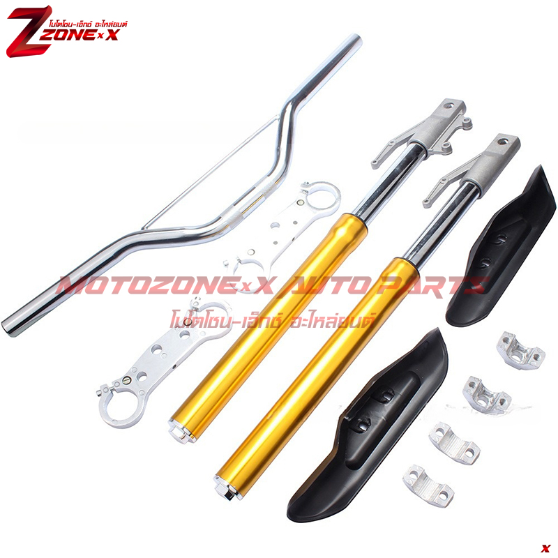 ชุดโช็คหน้า The Front Shocks for Super Dirt Mini Bike stock triple tree Dirt Mini Bike 47cc 49cc ZONE-X(โซน-เอ็กซ์) อะไหล่ Part