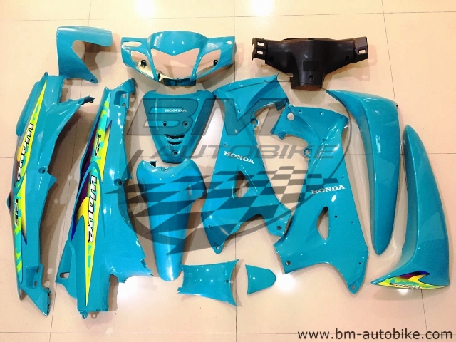 ชุดสี WAVE 125R สีฟ้ามิ้นกุญแจกลม + หน้ากากหลัง + อกไก่ 4,500 กรัม