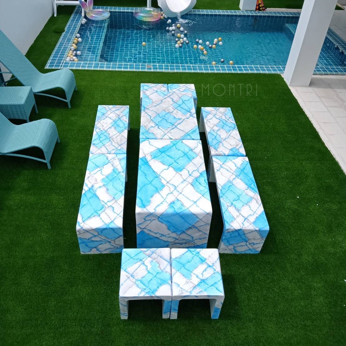 ชุดโต๊ะสนาม โต๊ะสนาม โต๊ะสนามกลางแจ้ง ชุดโต๊ะสนามกลางแจ้ง โต๊ะสนามใกล้ฉัน ขนาด 2 เมตร ชุด 14 ที่นั่ง