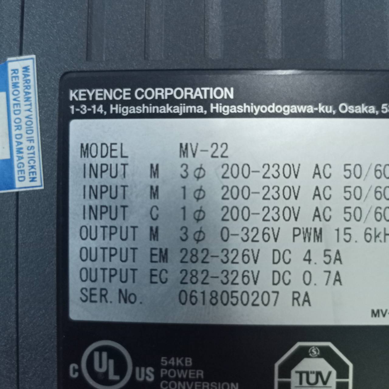 จำหน่าย ซ่อม SERVO DRIVE KEYENCE MV-22