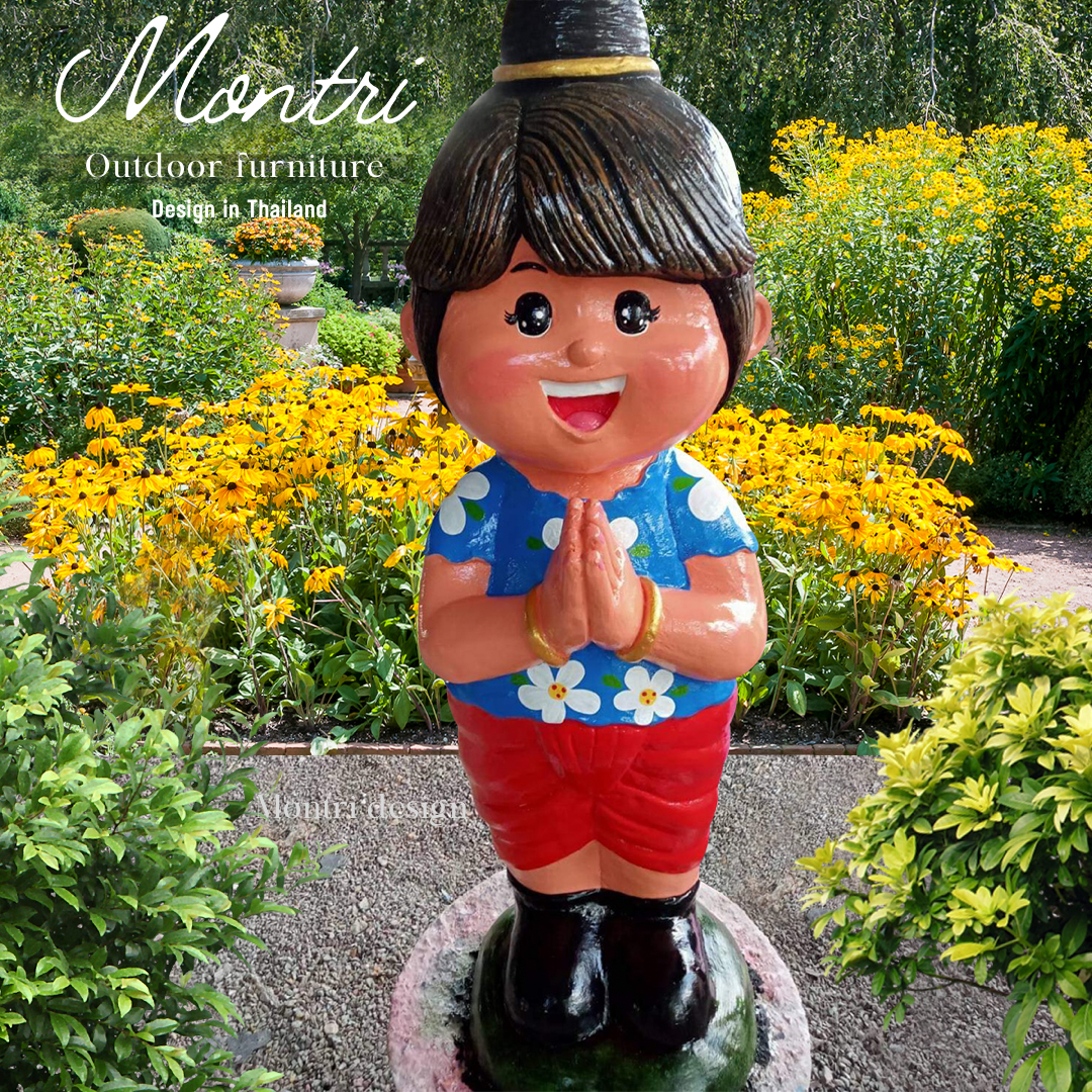 ตุ๊กตาสวัสดี ตุ๊กตายืนสวัสดี ตุ๊กตาแต่งสวน ความสูง 120 cm. รุ่น EN03 (จำนวน 1 คู่)